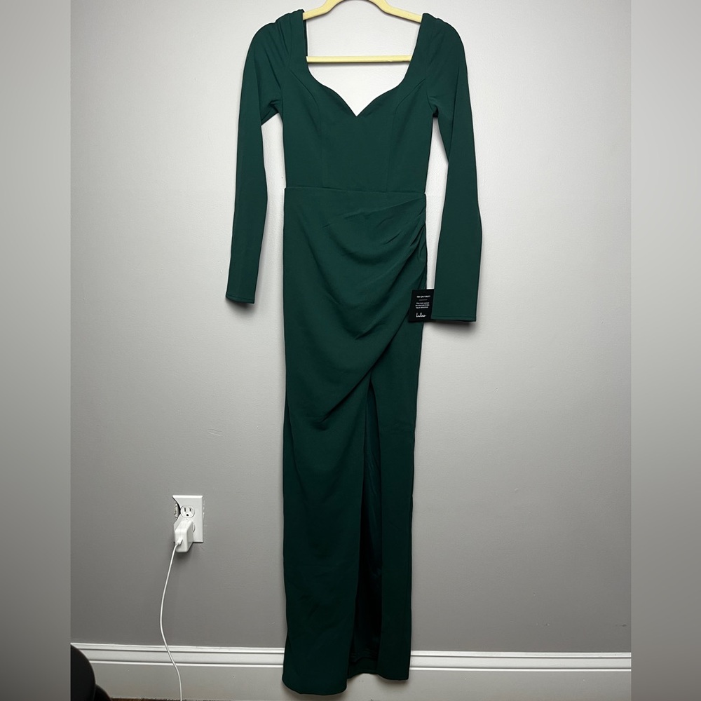 Elegant Green Long Sleeve Dress